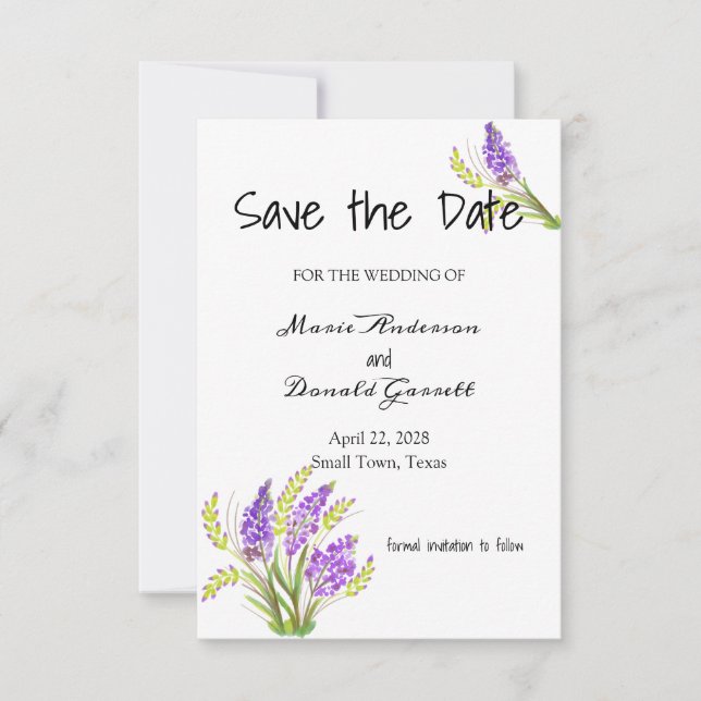Soft Watercolor Lavender and Green Florals (Front)