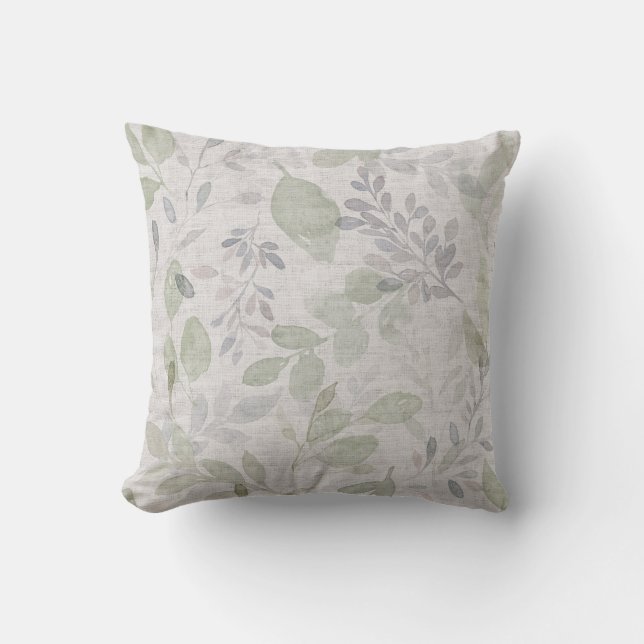 SOFT WATERCOLOR LEAF CUSHION (Front)