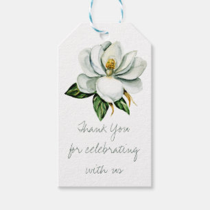 Soft Watercolor Magnolia Greenery Wedding Gift Tags