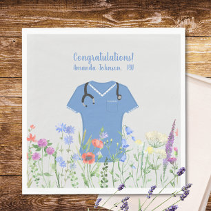 Soft Watercolor Magnolia Greenery Wedding Napkin