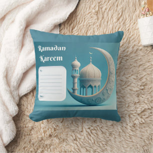 Soft Watercolor Mosque Ramadan Serenity Cushion