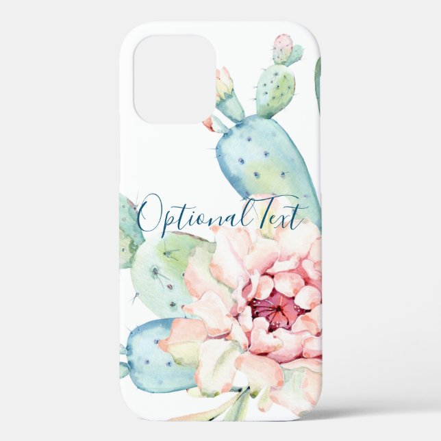 Soft Watercolor Pastel Blooming Cactus  Case-Mate iPhone Case (Back)