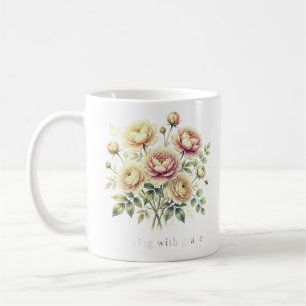Soft Watercolor Peony Bouquet.... Coffee Mug