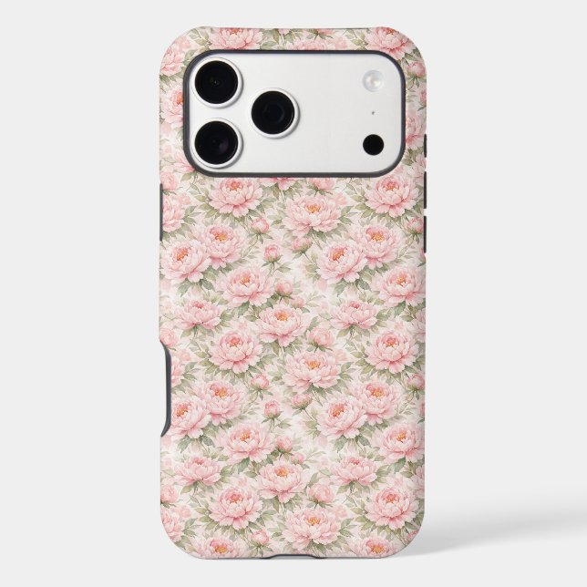 Soft Watercolor Peony Floral Seamless Pattern (Back)