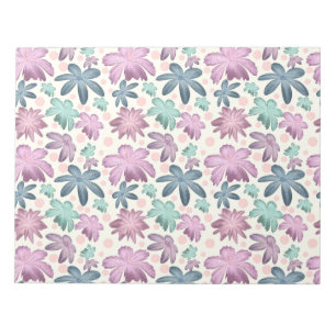 Soft Watercolor Pink Floral Pattern Wallpaper Notepad
