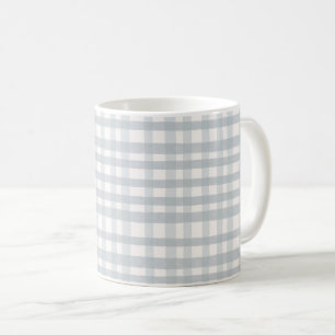 Soft Watercolor Plaid Pattern in Neutral Blue Gray Coffee Mug