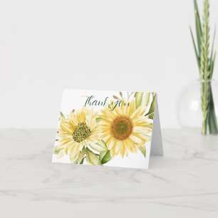 Soft watercolor sunflowers card