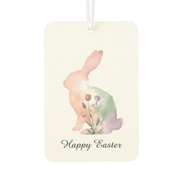 Soft Watercolour Easter Bunny  Car Air Freshener (Back)