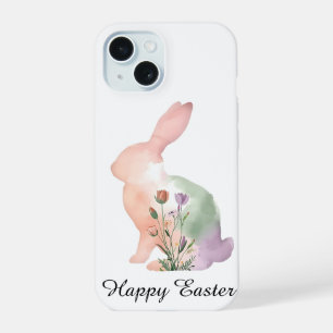 Soft Watercolour Easter Bunny iPhone 15 Case
