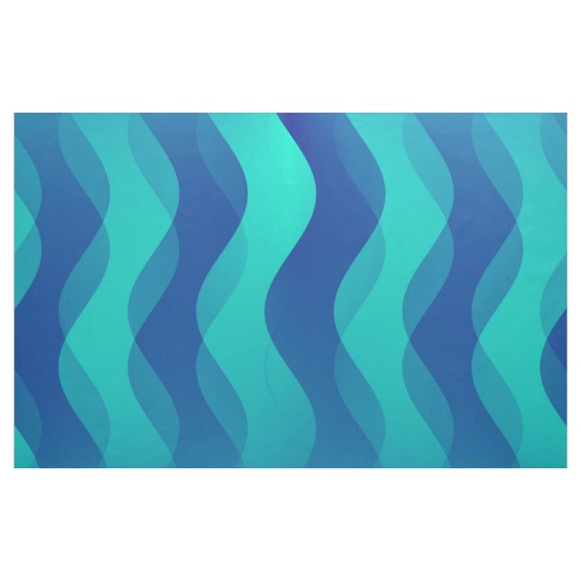 Soft Waves cyan blue + your ideas Fabric (Yard)