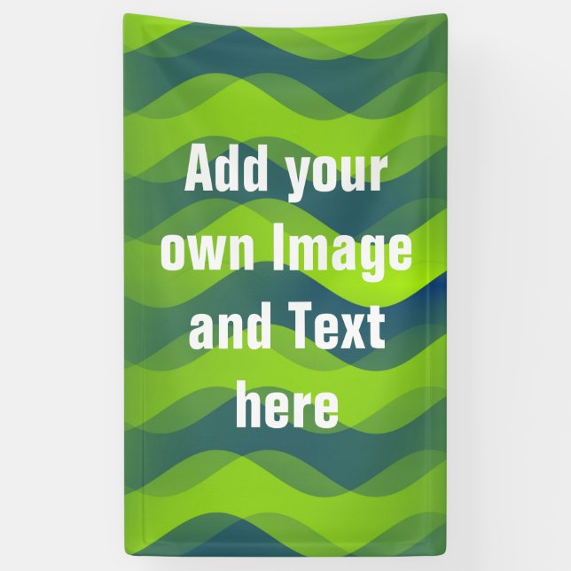 Soft Waves gradients green blue + your ideas Banner (Vertical)