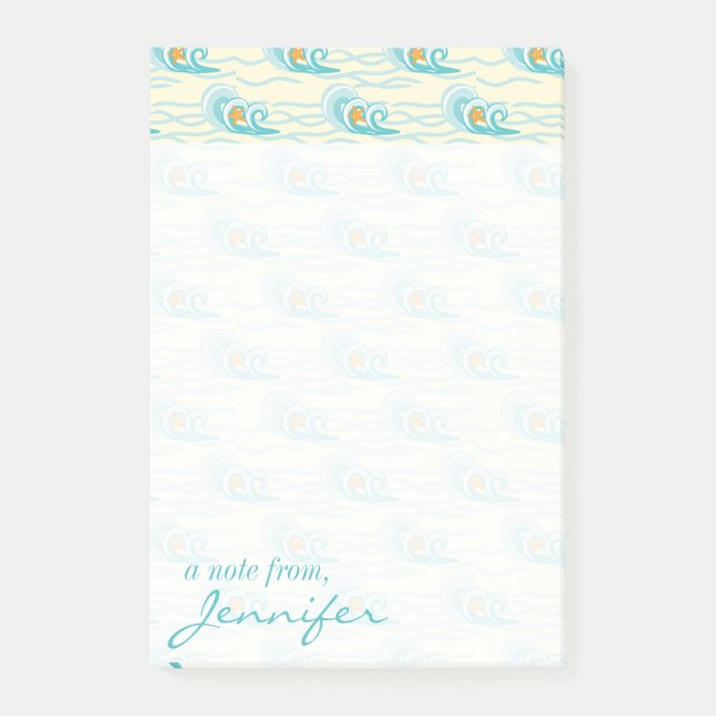 Soft Waves Pattern | Add Your Name Post-it Notes (Front)
