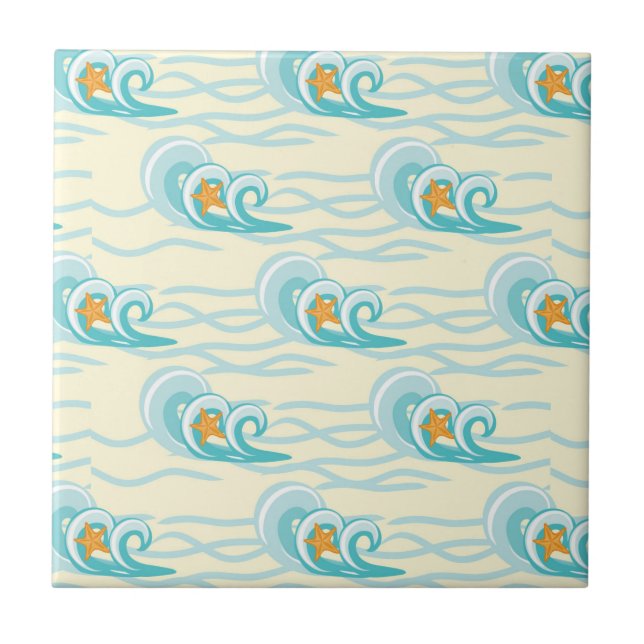 Soft Waves Pattern Ceramic Tile (Front)