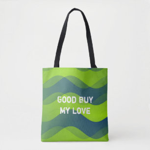 Soft Waves pattern - green blue + your ideas Tote Bag