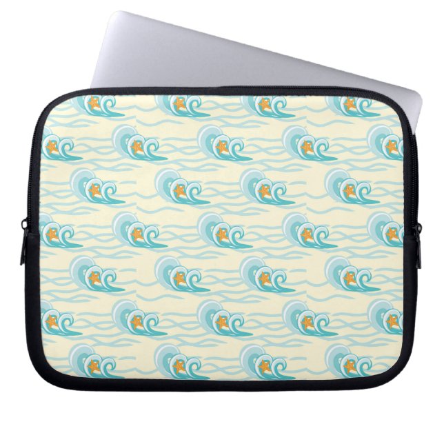 Soft Waves Pattern Laptop Sleeve (Front)
