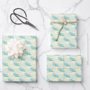 Soft Waves Pattern Wrapping Paper Sheet