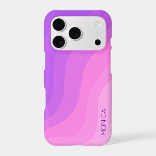 Soft waves pink purple girly name minimal