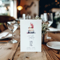 Soft wedding cake Table Number Seating Chart
