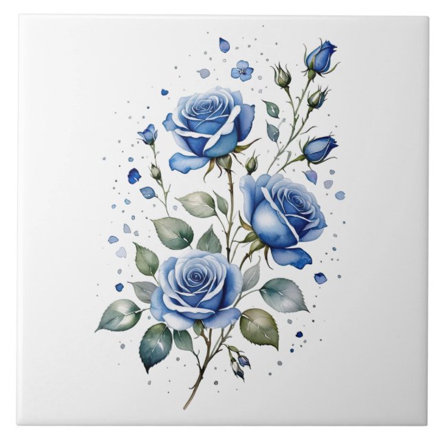 Soft Whisper Roses Ceramic Tile (Front)