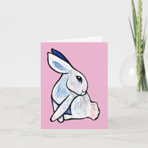 Soft White Bunny Rabbit Illustration Thank You Card