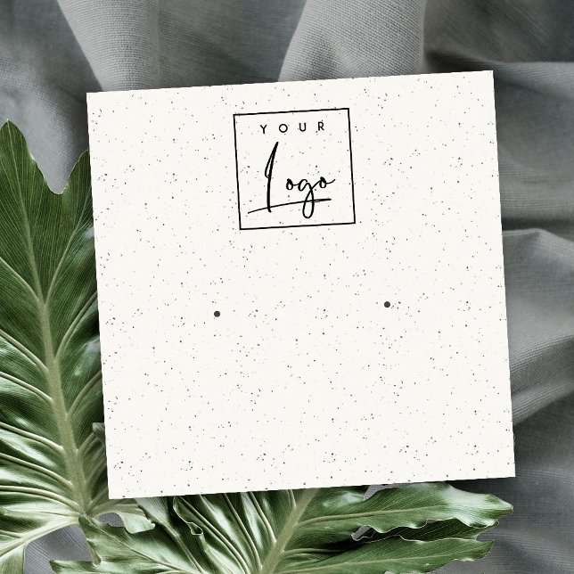 Soft White Ceramic Texture Stud Earring Display Square Business Card (Creator Uploaded)