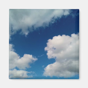 Soft white clouds magnet
