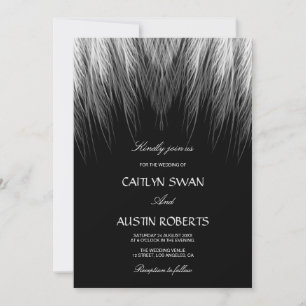 Soft, white feathers invitation