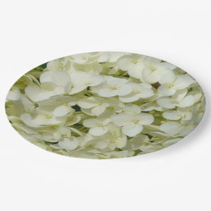 Soft White Hydrangea Paper Plate