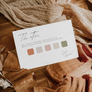 Soft White Minimal Wedding Attire Dress Code Enclosure Card