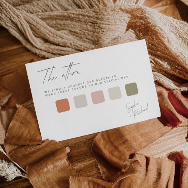 Soft White Minimal Wedding Attire Dress Code  Enclosure Card (Creator Uploaded)