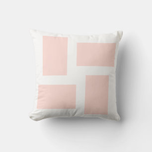 Soft White & Pastel Pink Abstract Design Cushion