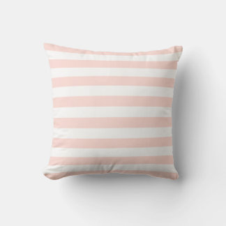 Soft White & Pastel Pink Lines Pattern Cushion