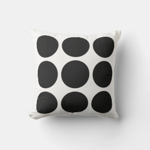 Soft White & Pitch Pastel Abstract Circle Design Cushion