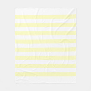 Soft White & Yellow Pastel Lines Pattern Fleece Blanket
