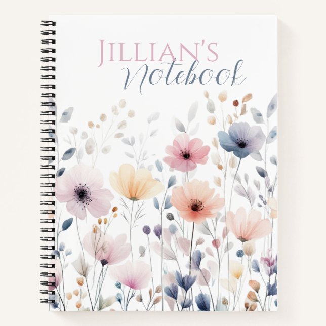 Soft Wildflower Daydream Notebook (Front)