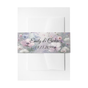 Soft Wildflower Meadow Daydreams Invitation Belly Band