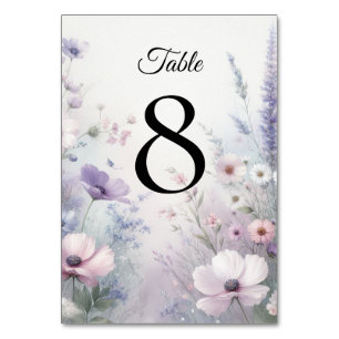 Soft Wildflower Meadow Daydreams Table Number