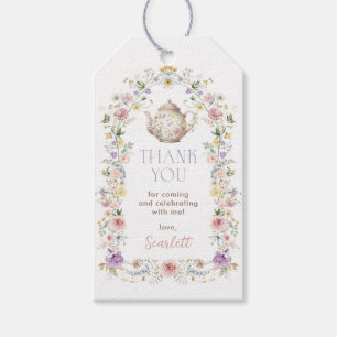 Soft Wildflower Tea Party Bridal Shower Favours Gift Tags