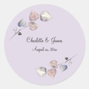 Soft Willows - Lilac, Scottish Heather, Wedding Classic Round Sticker