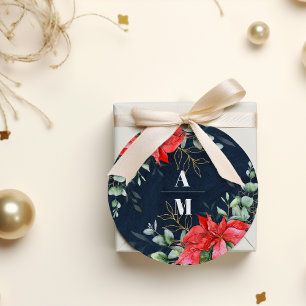 Soft Winter Berry Christmas Wedding  Classic Round Sticker