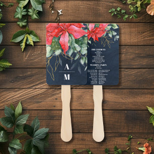 Soft Winter Berry Christmas Wedding  Hand Fan