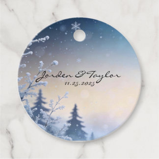 Soft Winter Daydream Wedding Favor Tags