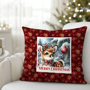 Soft Winter Deer Cozy Forest Gift kids room decor Cushion