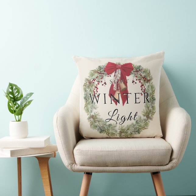 Soft Winter Light w/ Christmas Wreath Cushion (Chair)