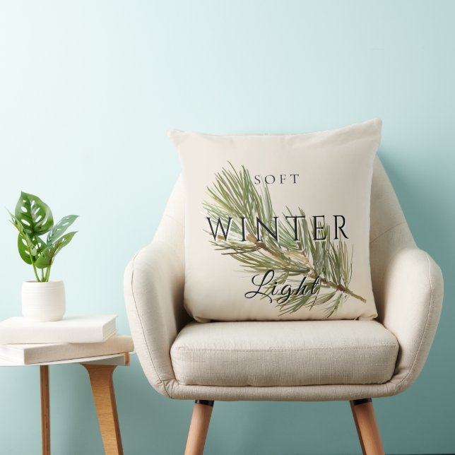 Soft Winter Light w/ Pine Branch Cushion (Chair)
