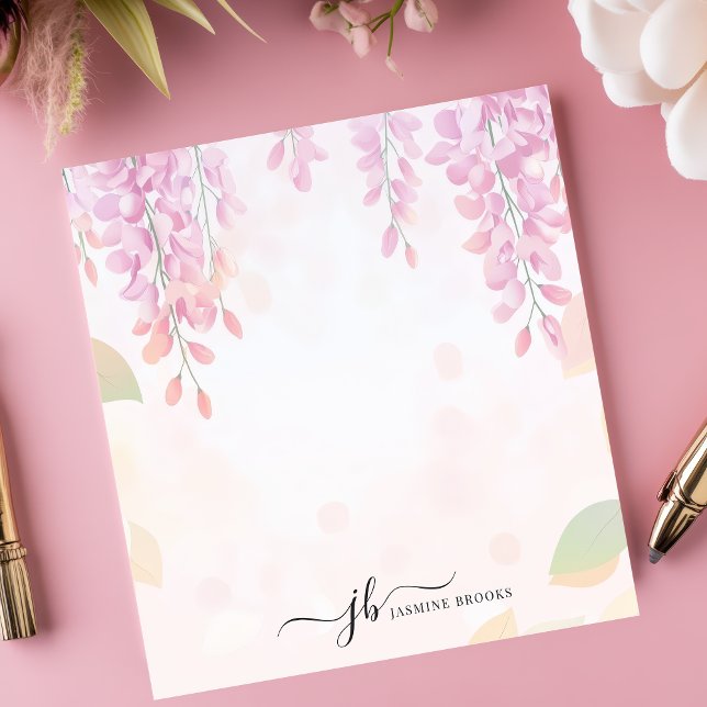 Soft Wisteria Watercolor Floral Personalised Notepad (Creator Uploaded)