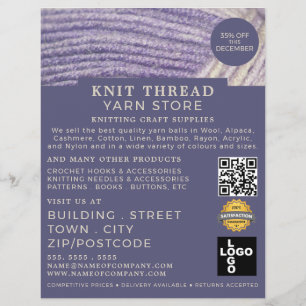 Soft Wool, Knitting Store, Yarn Store Advertising Flyer