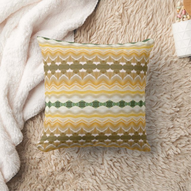 Soft Yellow And Green Modern Cushion (Blanket)