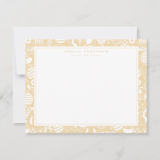 Soft Yellow Easter Egg Frame Note Card (Front)