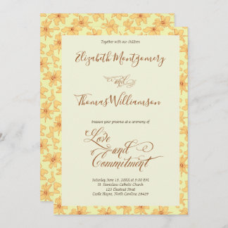 Soft Yellow Floral Commitment Ceremony Invitation